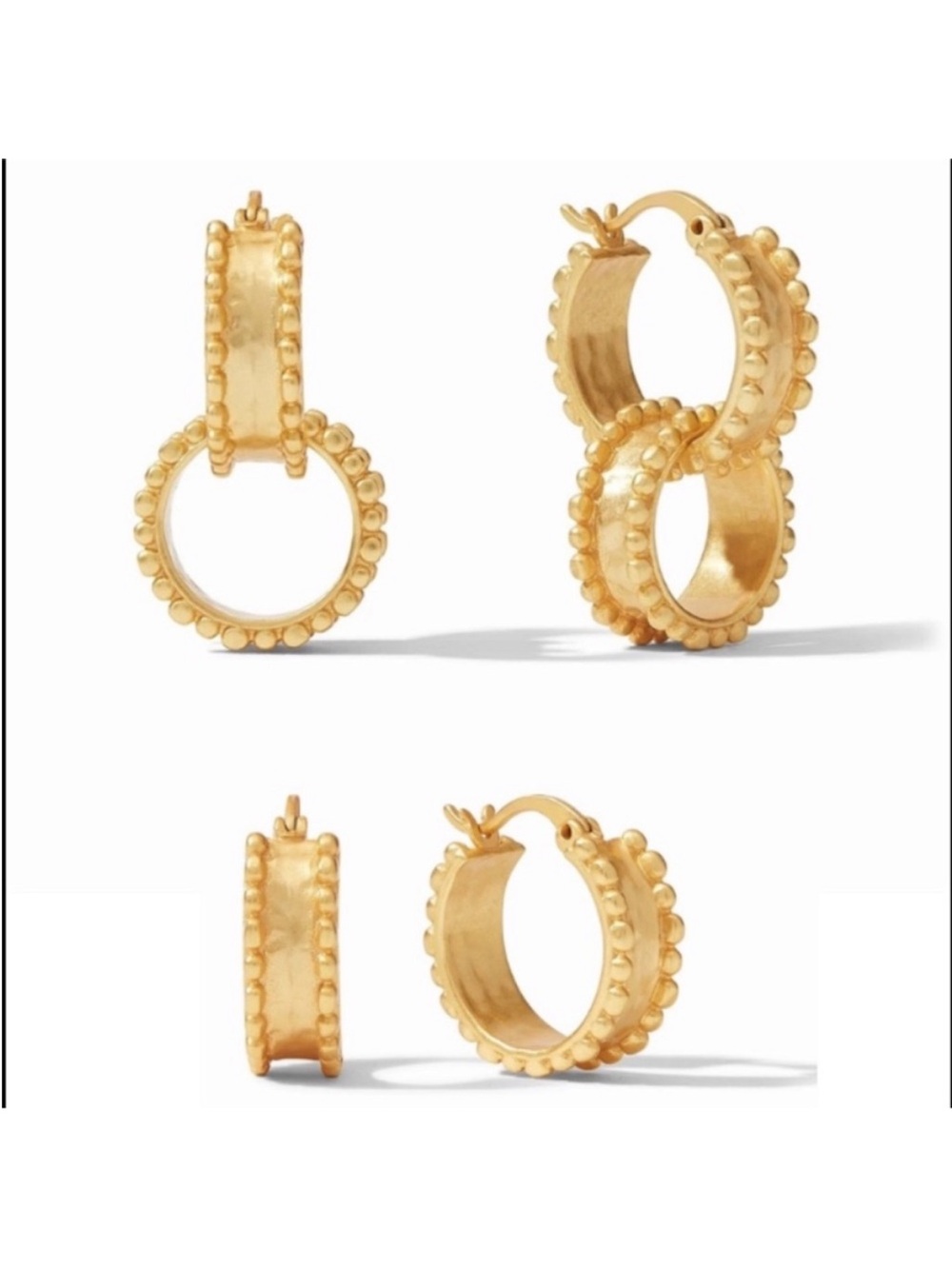 Julie Vos Marbella 2 In 1 Gold Hoop Drop  Earrings